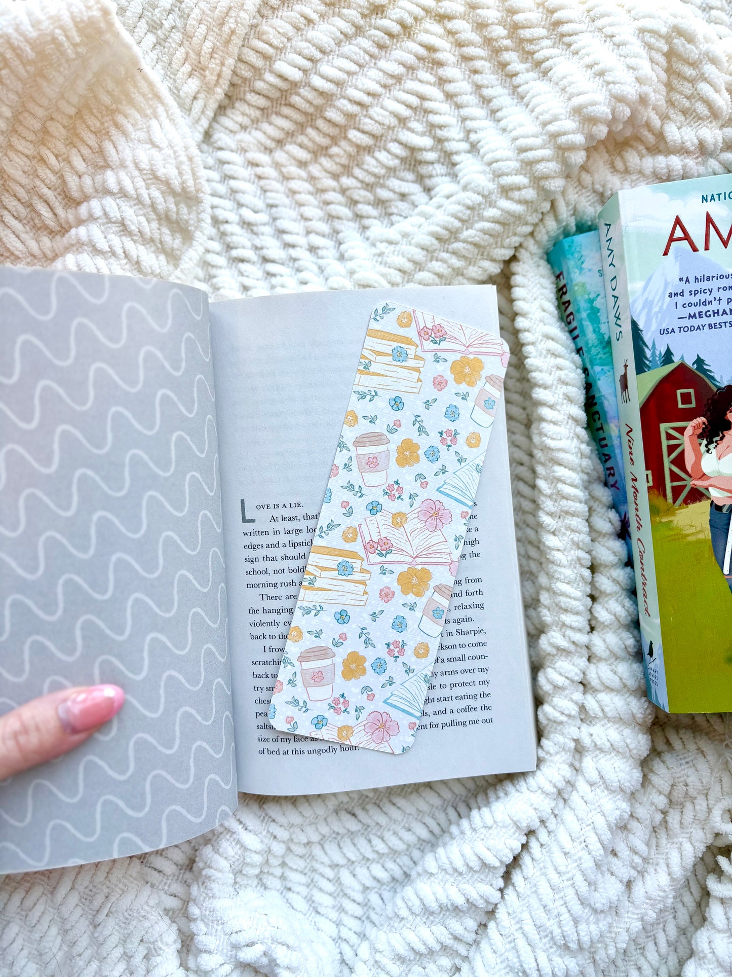 Floral Coffee & Books Bookmark