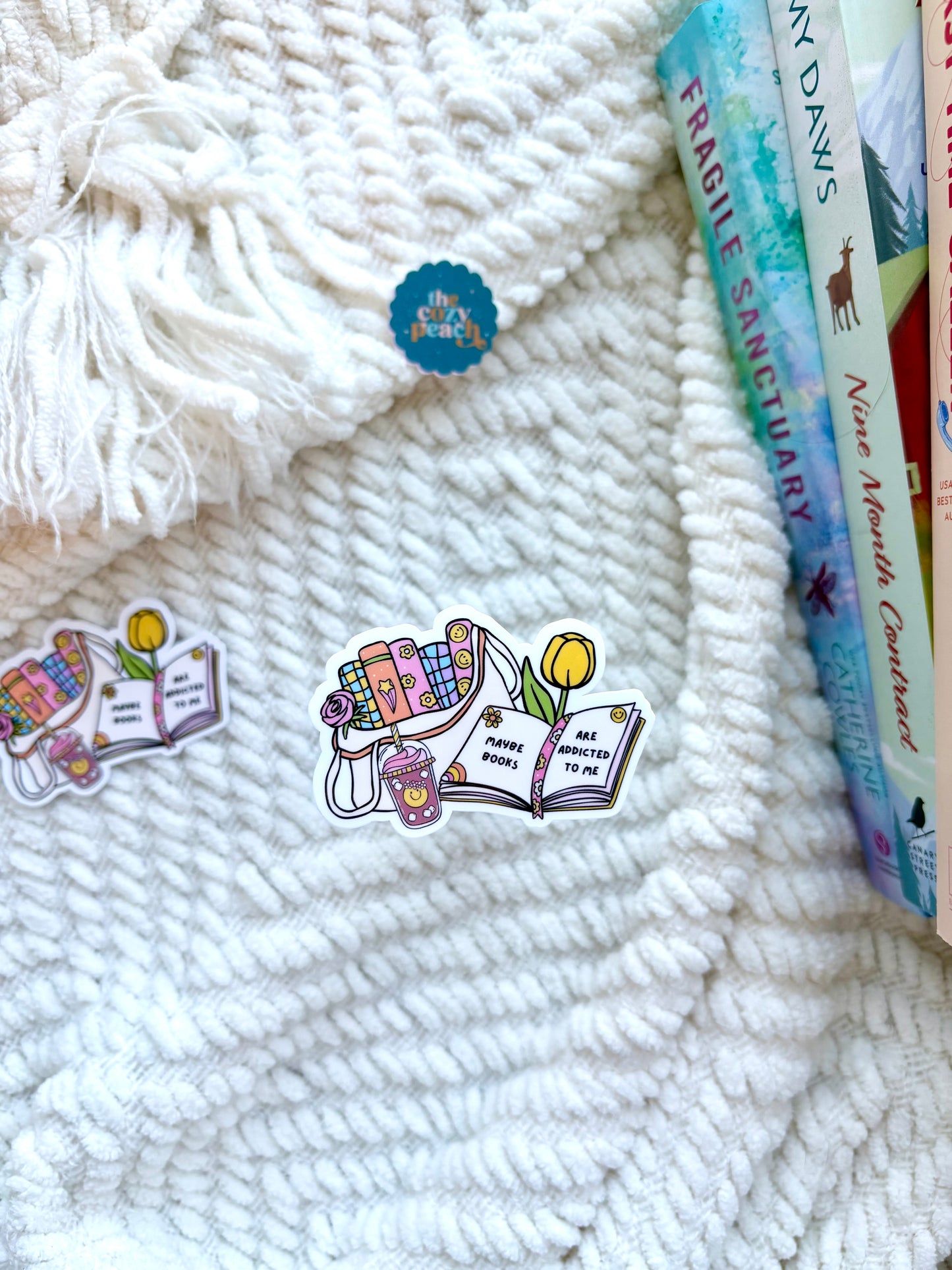 Maybe Books Are Addicted To Me Sticker