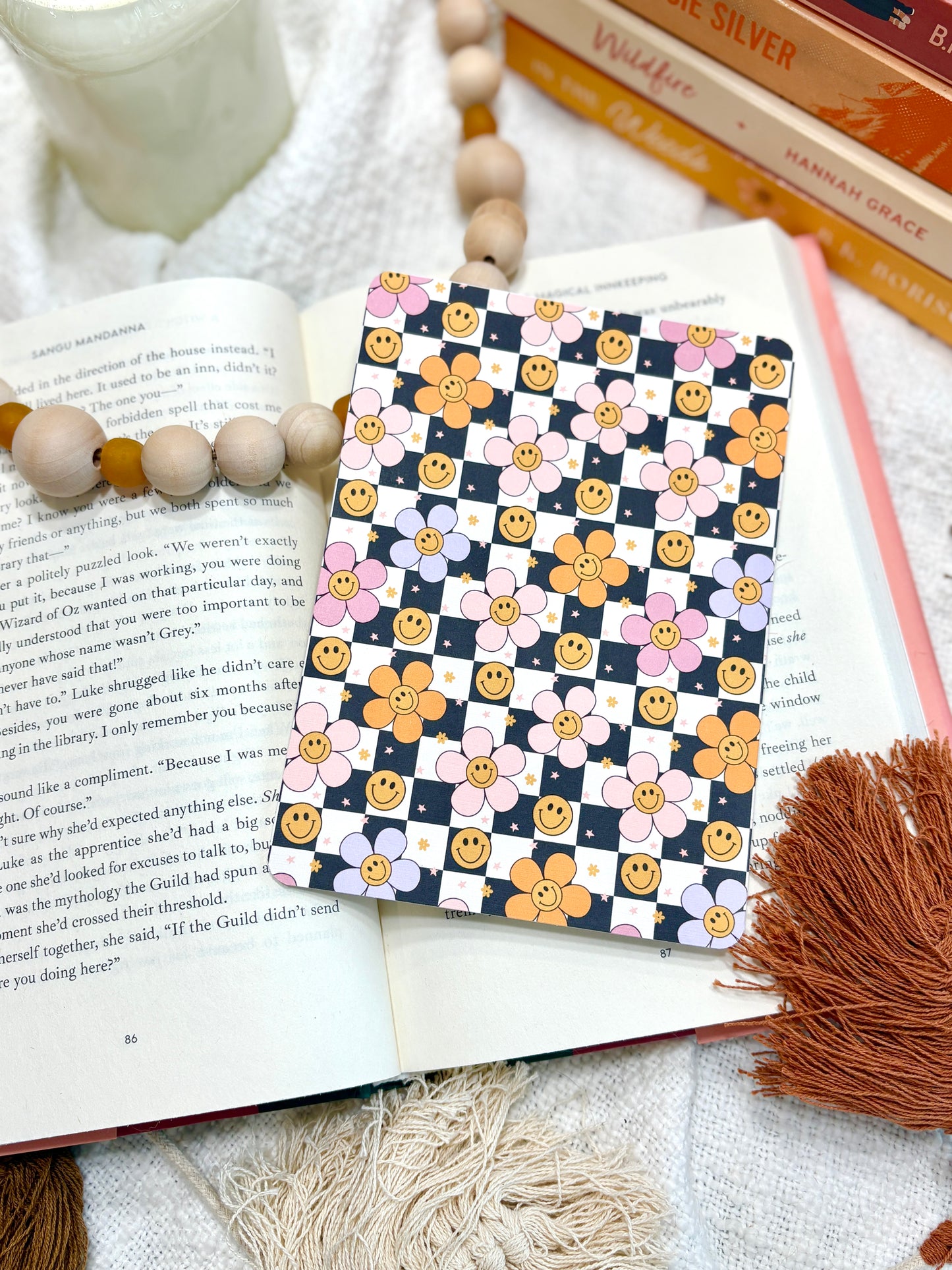 Fall Checkered Smiley Kindle Insert