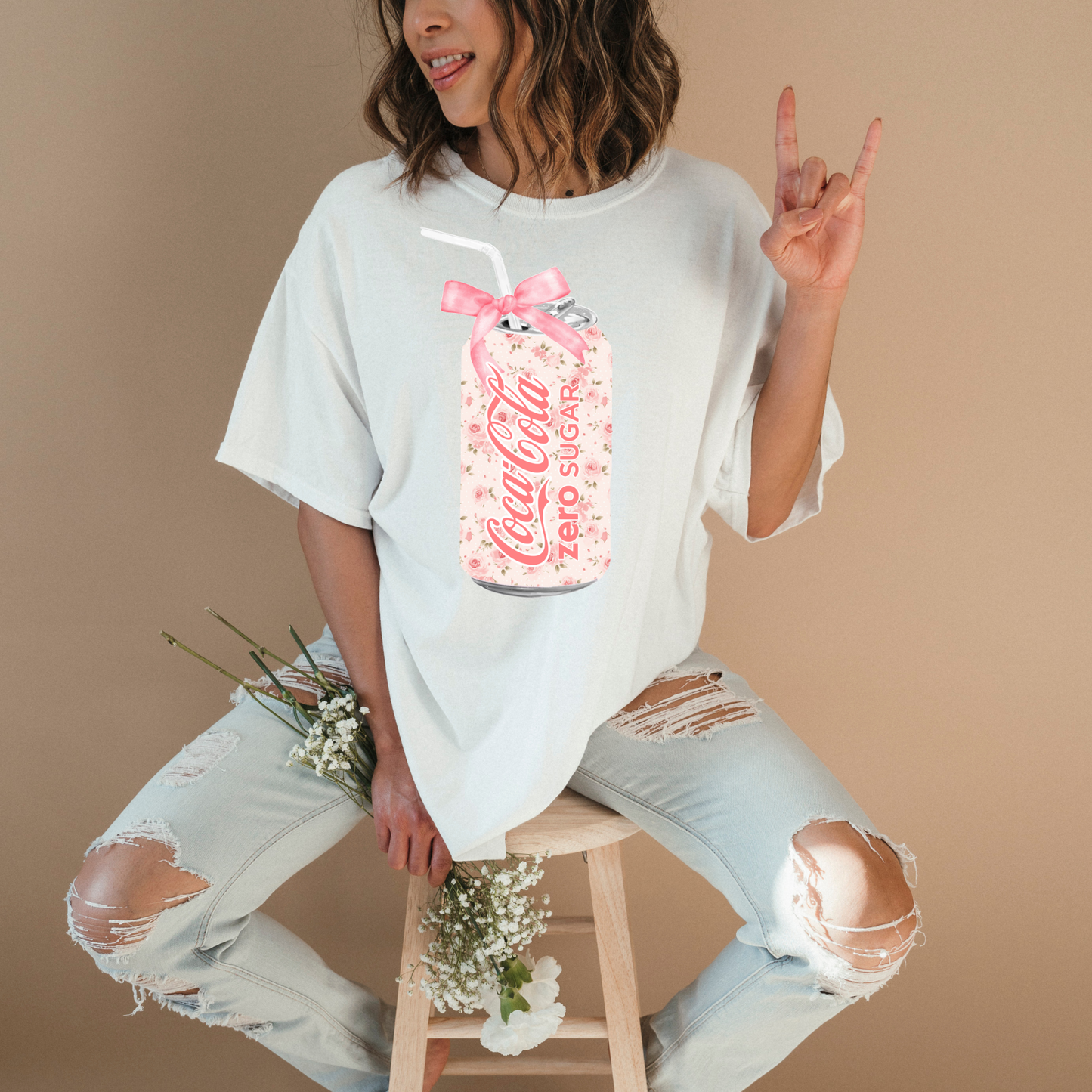 Pink Floral Coke Zero Sugar - Shirt/Crewneck