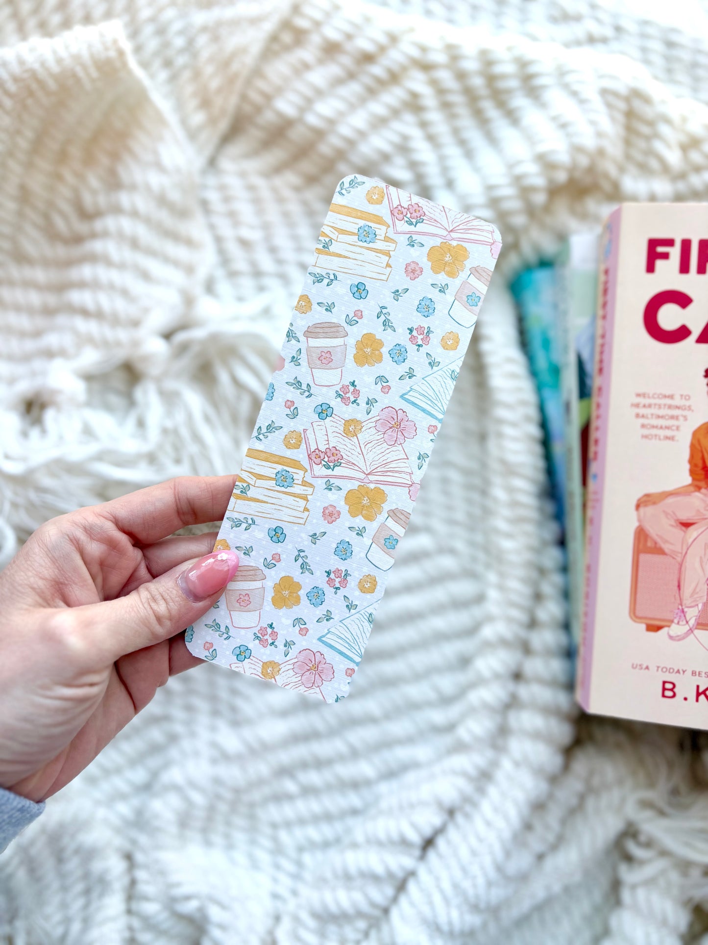 Floral Coffee & Books Bookmark