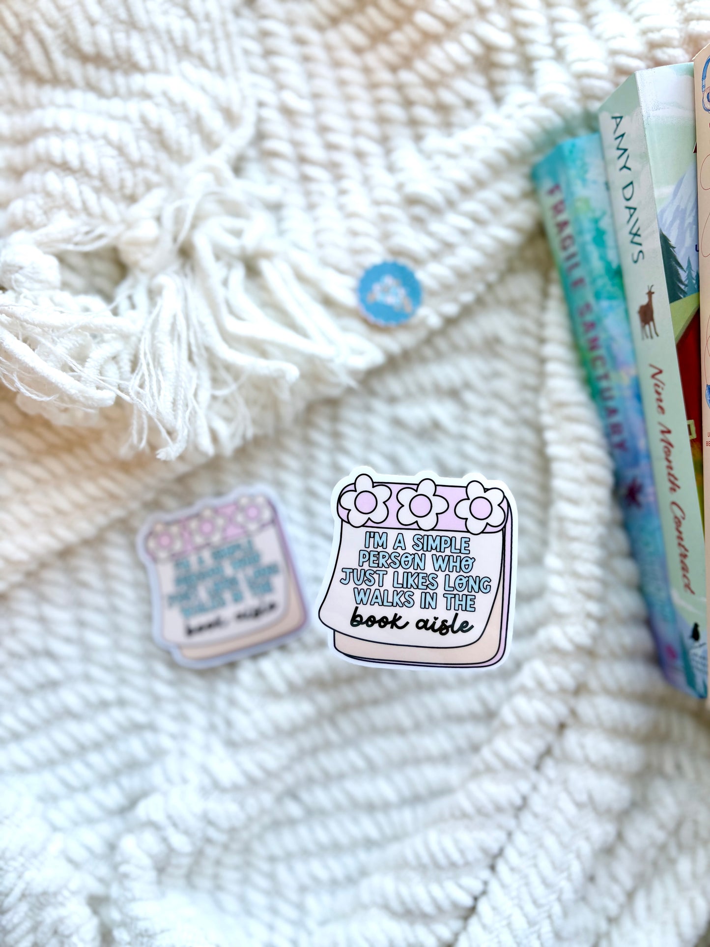 Long Walks In The Book Aisle Sticker