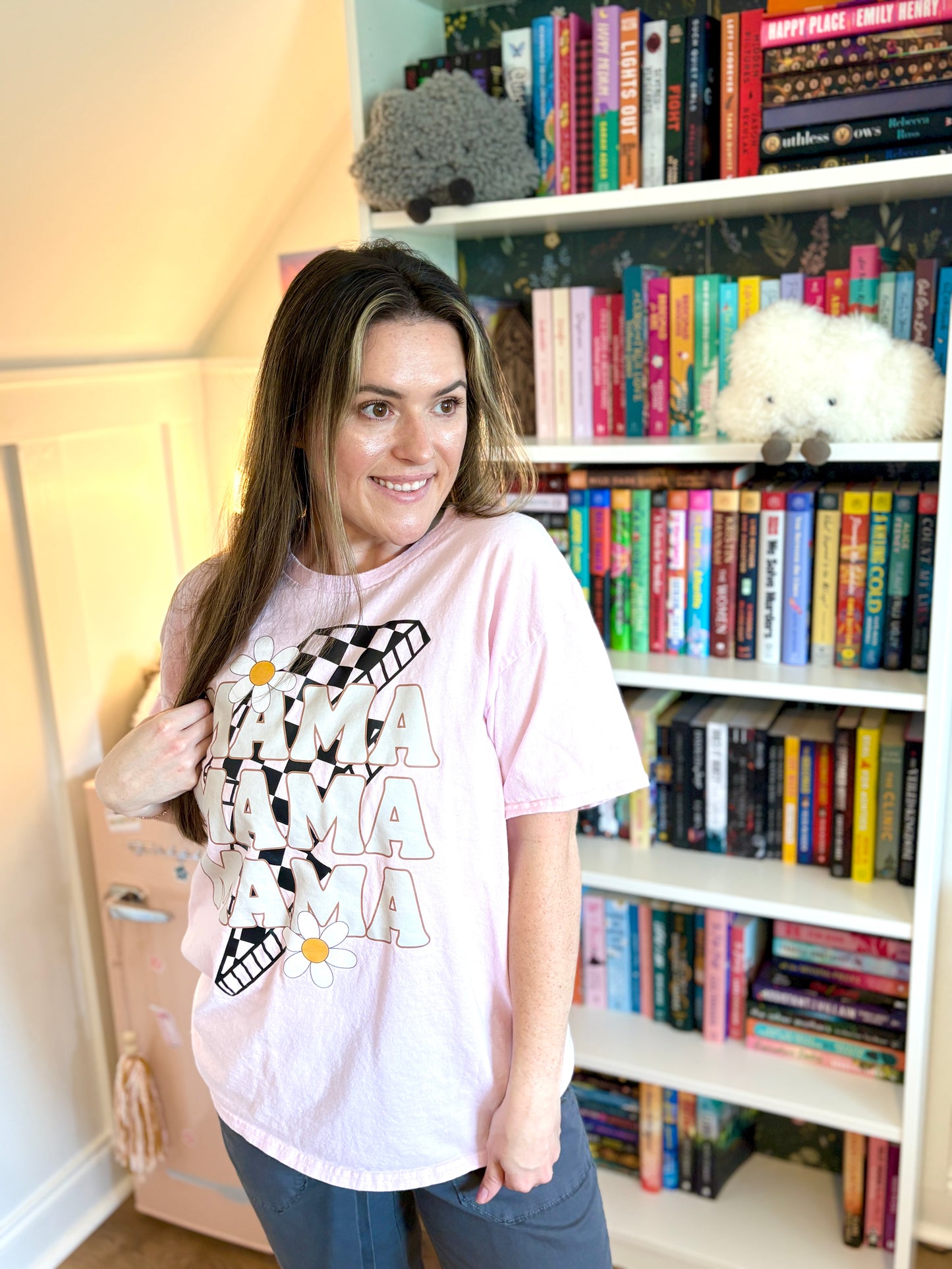 Mama Checkered Lightning Bolt - Shirt/Crewneck