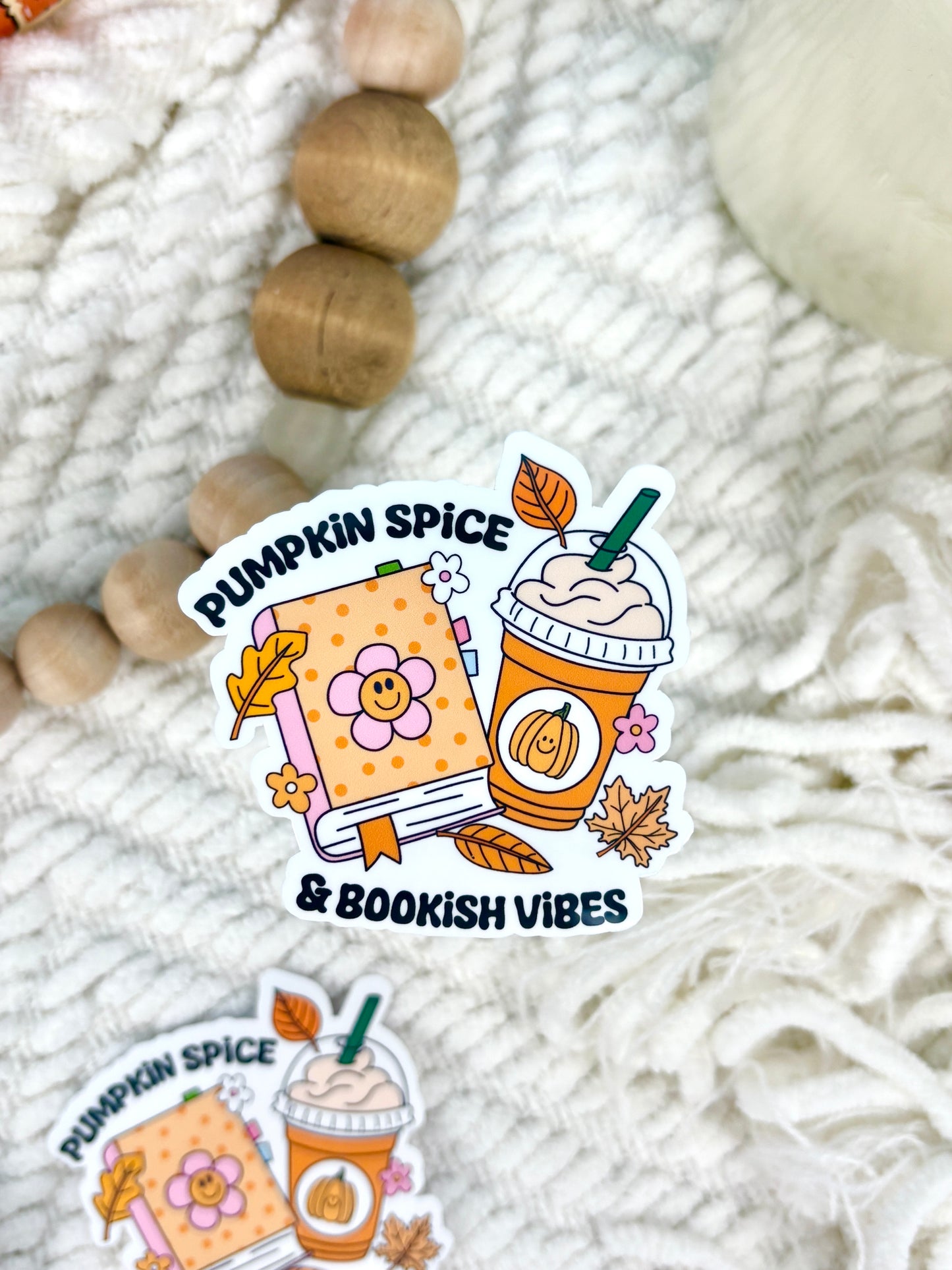 Pumpkin Spice & Bookish Vibes Sticker