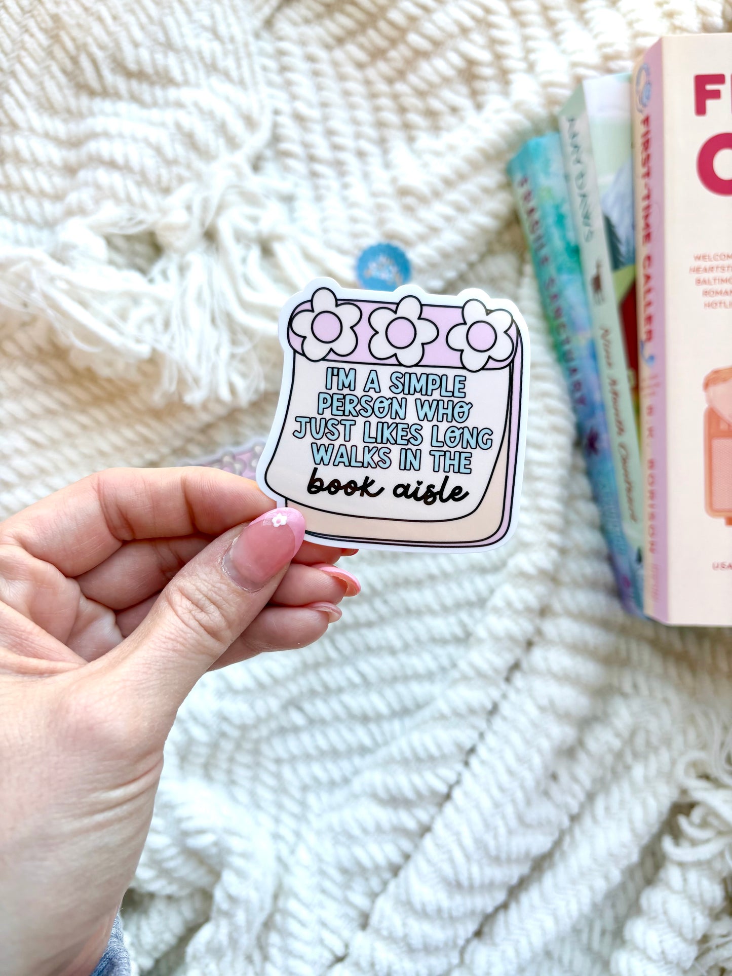 Long Walks In The Book Aisle Sticker
