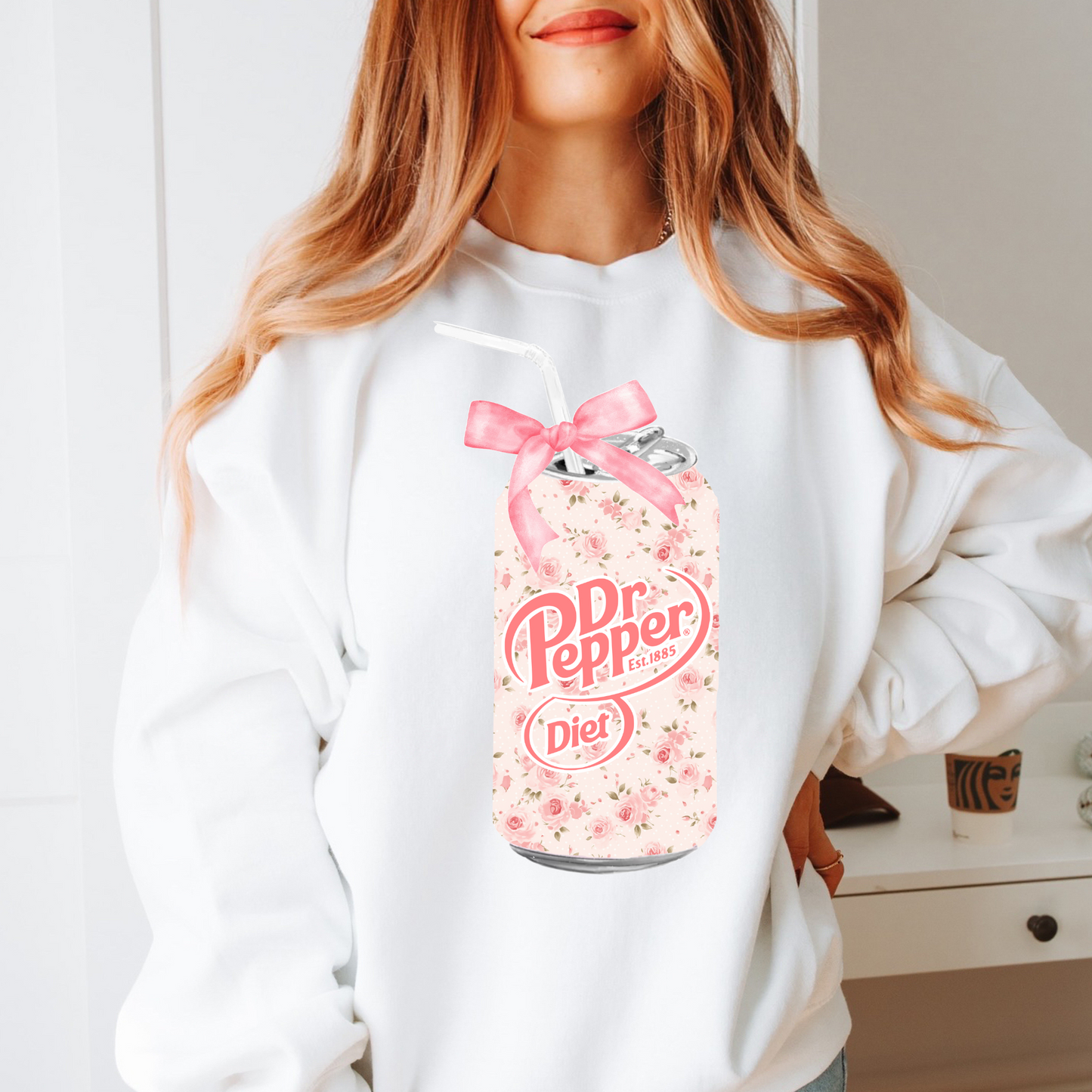Pink Floral Diet Dr Pepper - Shirt/Crewneck