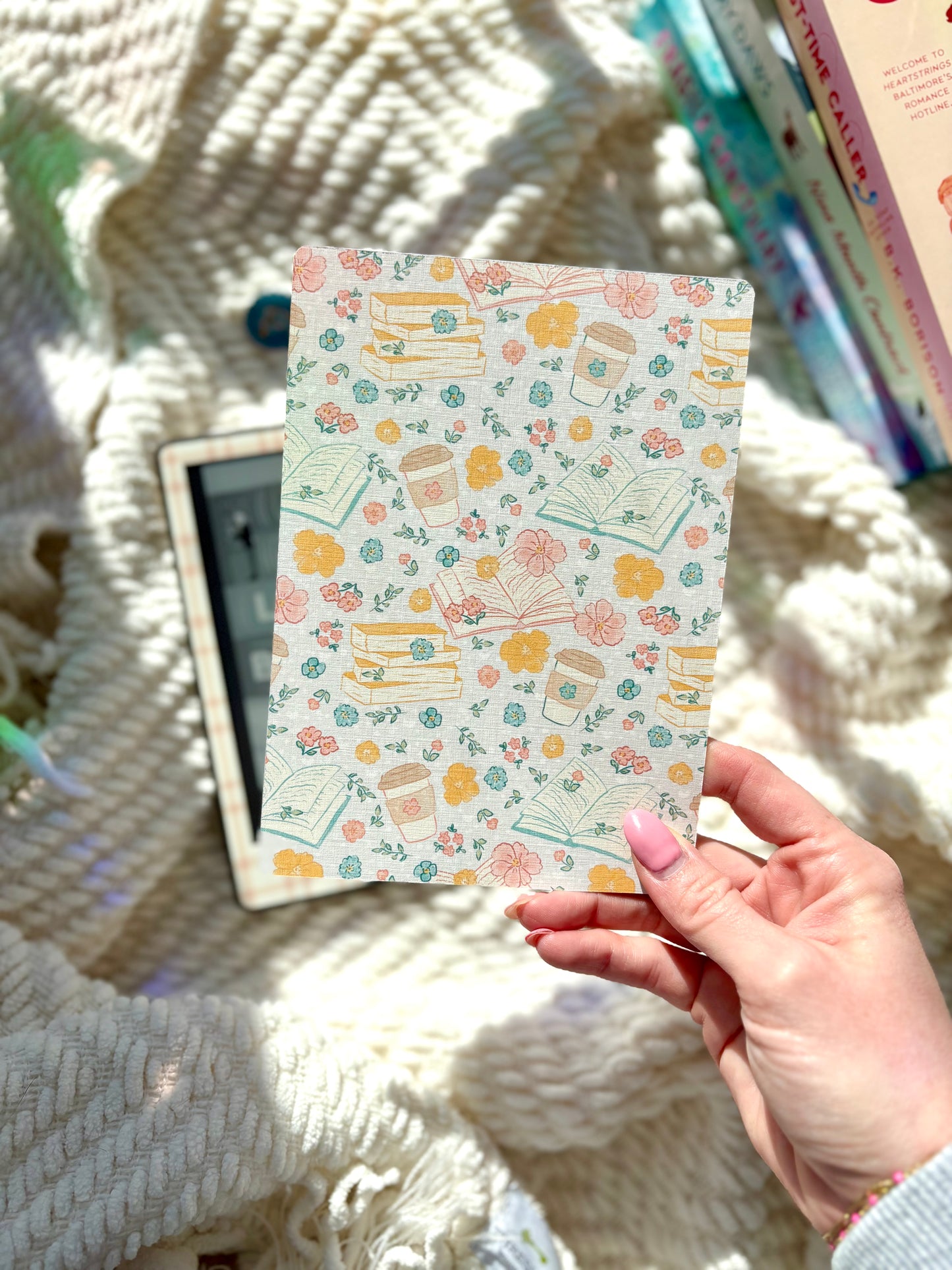 Floral Coffee & Books Kindle Insert