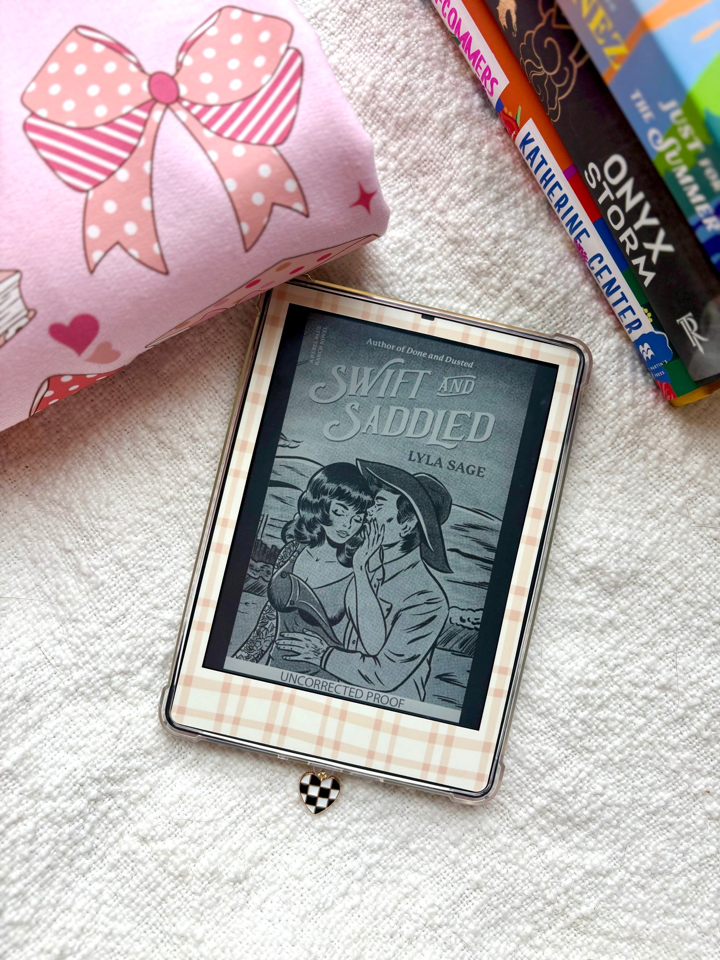 Checkered Heart Kindle/Switch Charm