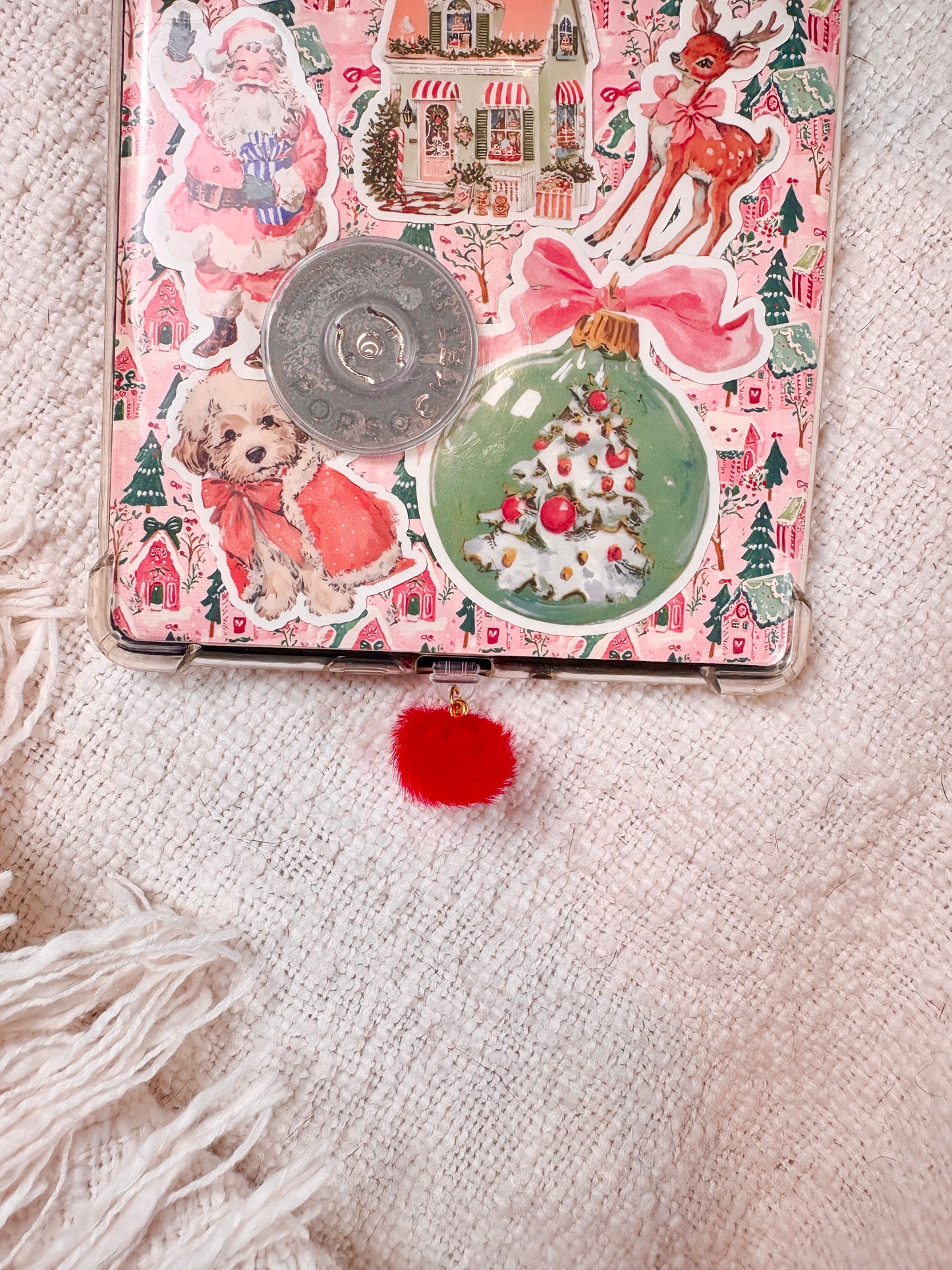 Red Puff Ball Kindle Charm