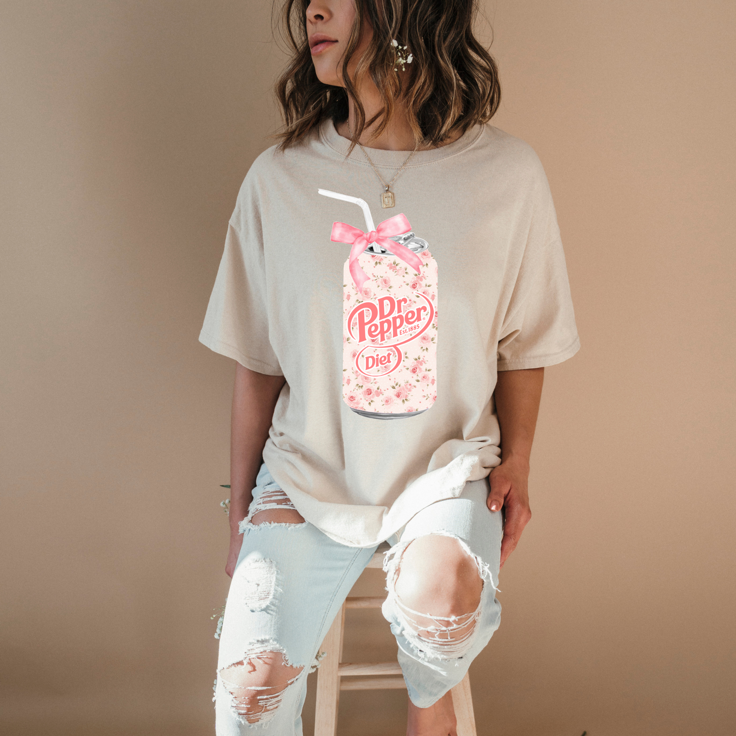 Pink Floral Diet Dr Pepper - Shirt/Crewneck
