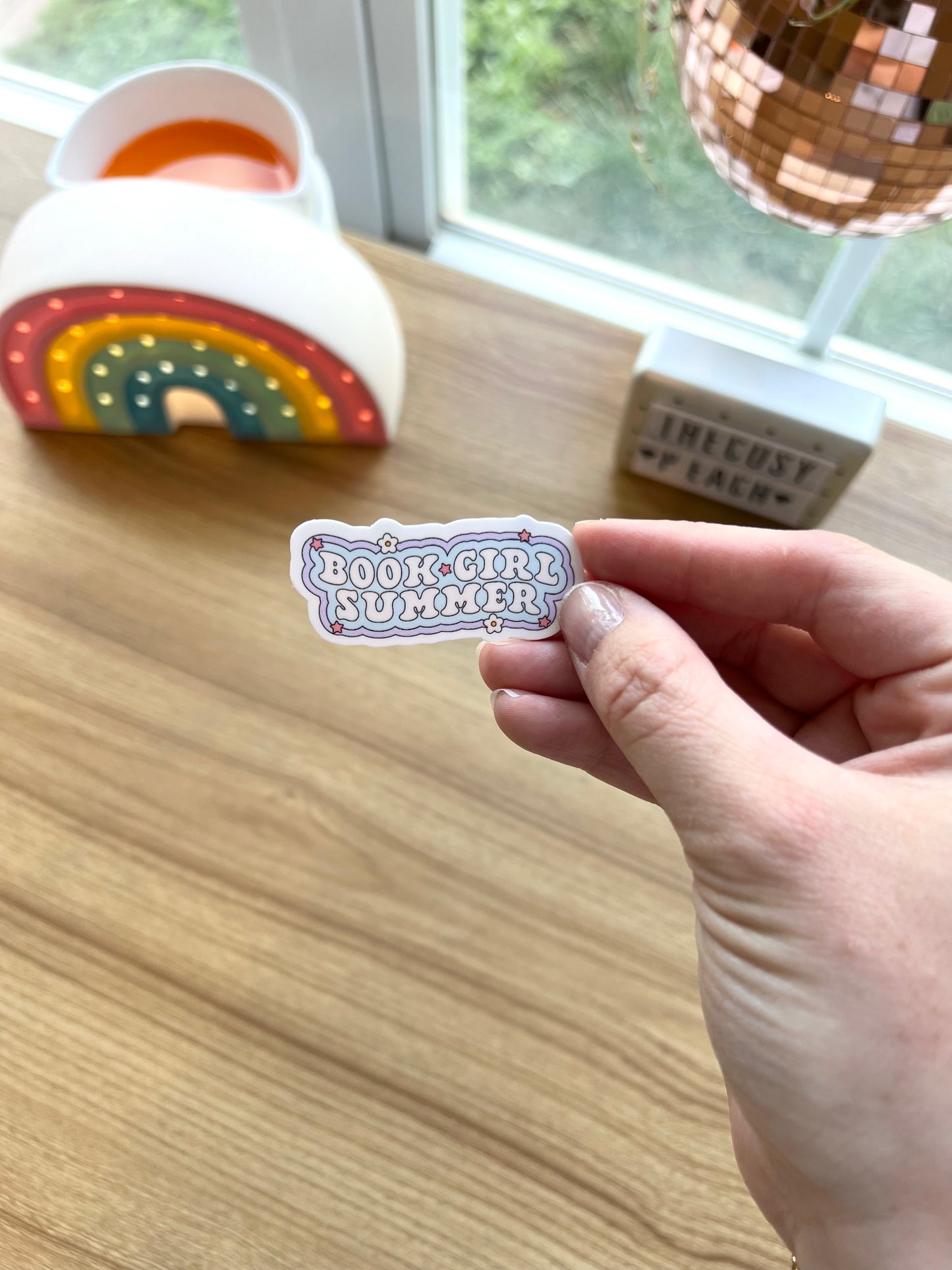 Book girl summer sticker