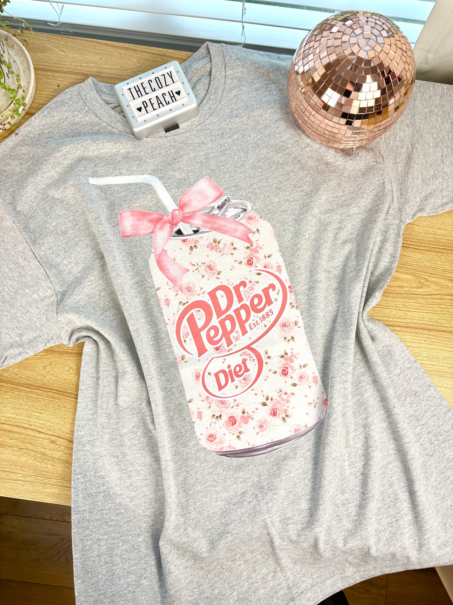 Pink Floral Diet Dr Pepper - Shirt/Crewneck