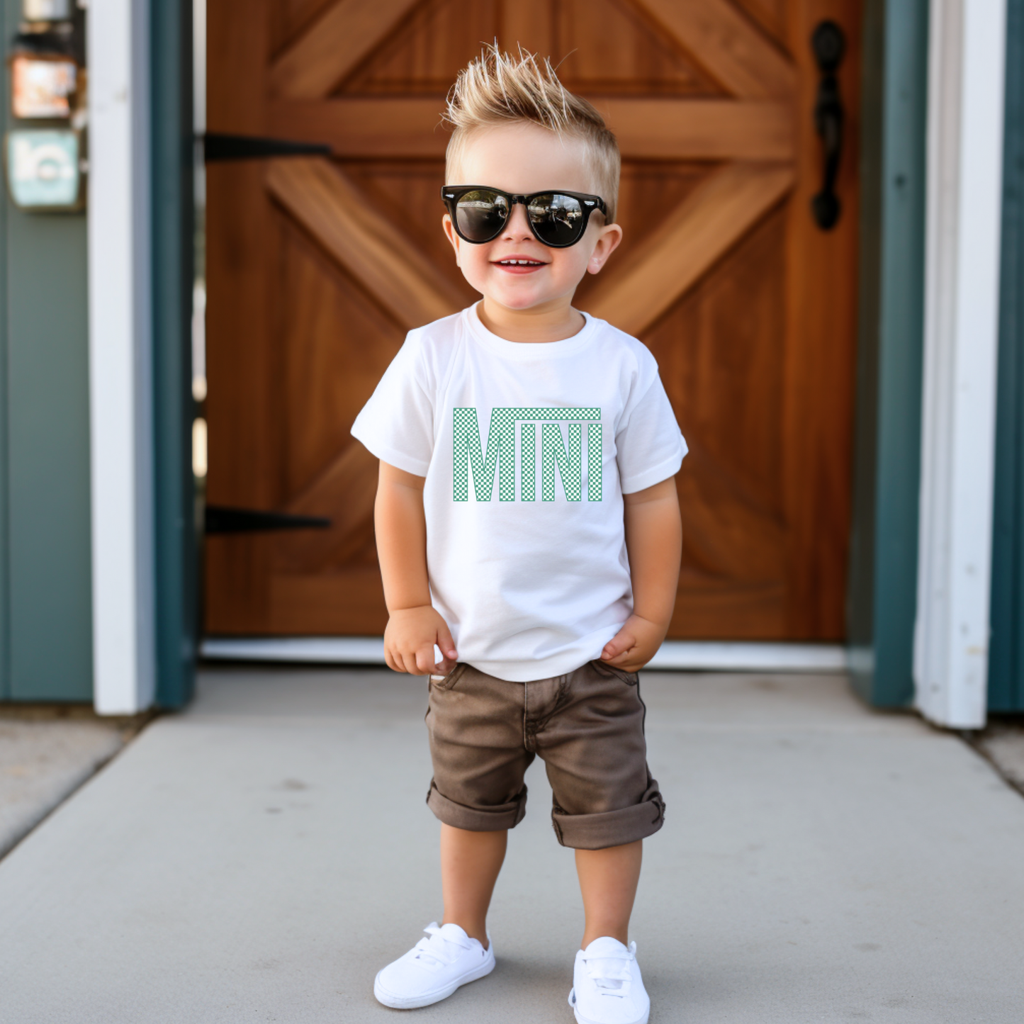 Mini Blue Checkered Newborn, Toddler & Youth
