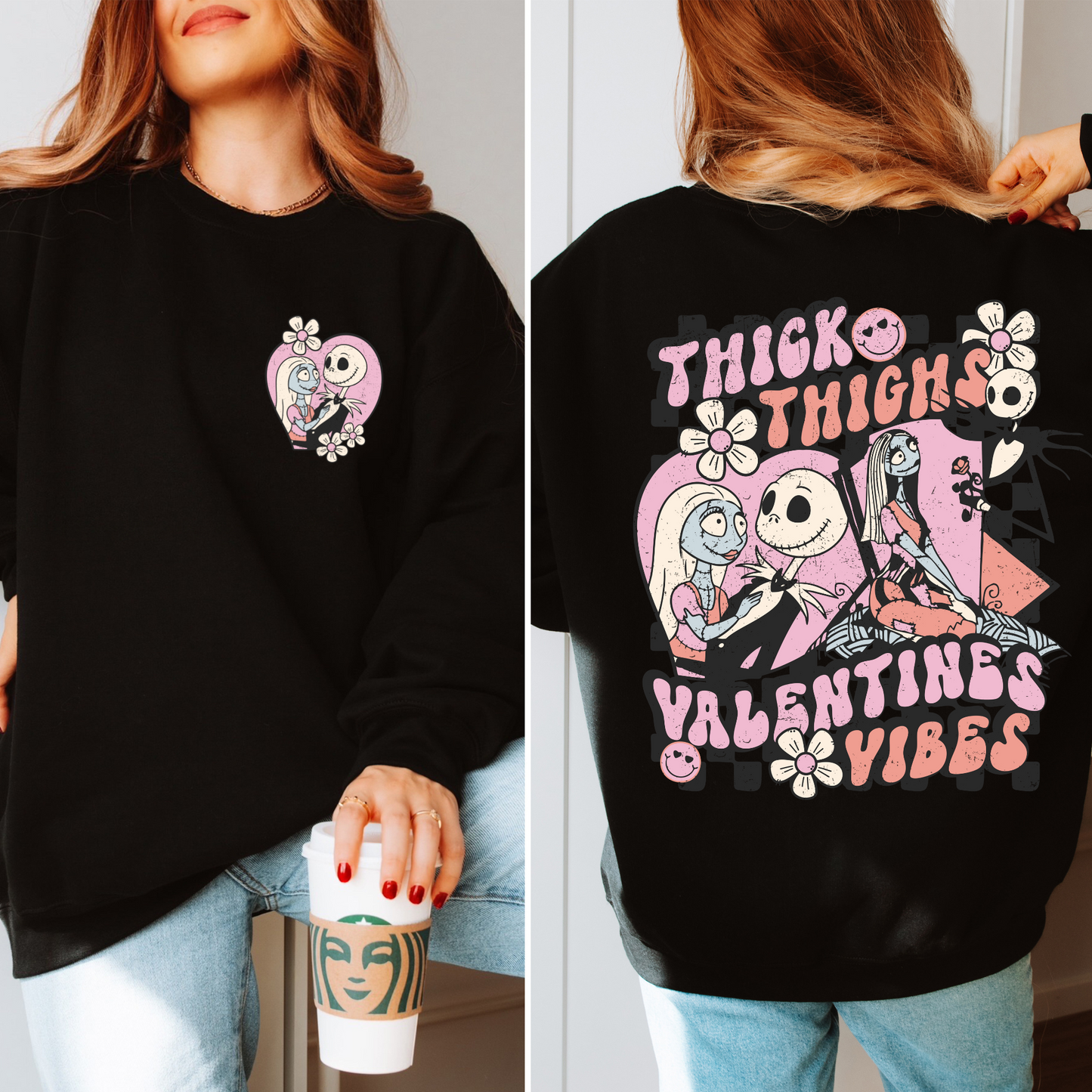 Jack & Sally Thick Thighs Valentine's Vibes - Shirt/Crewneck