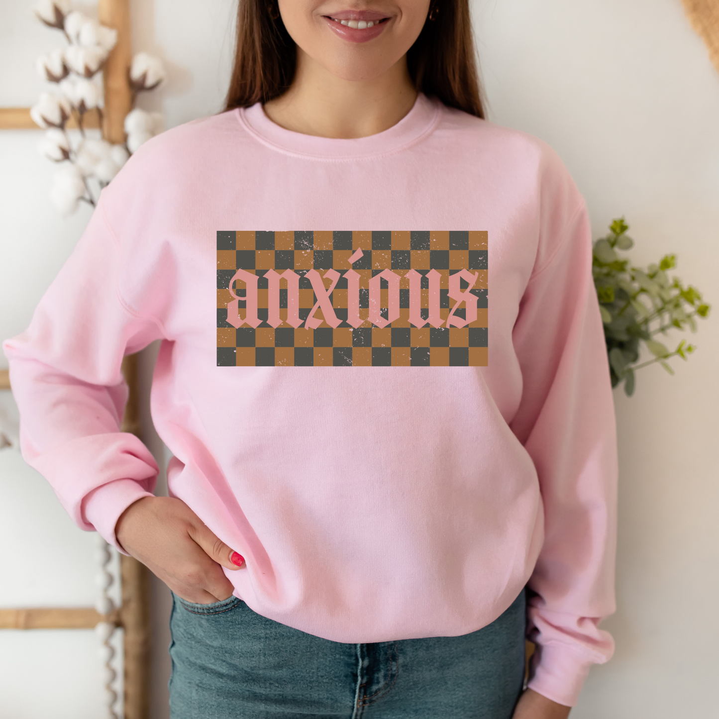 Checkered Anxious - Shirt/Crewneck