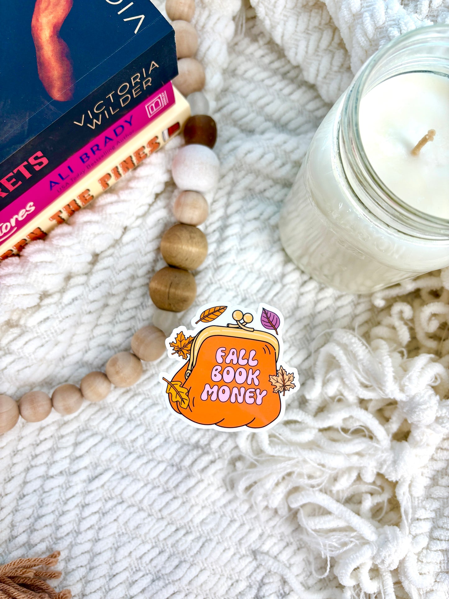 Fall Book Money Sticker