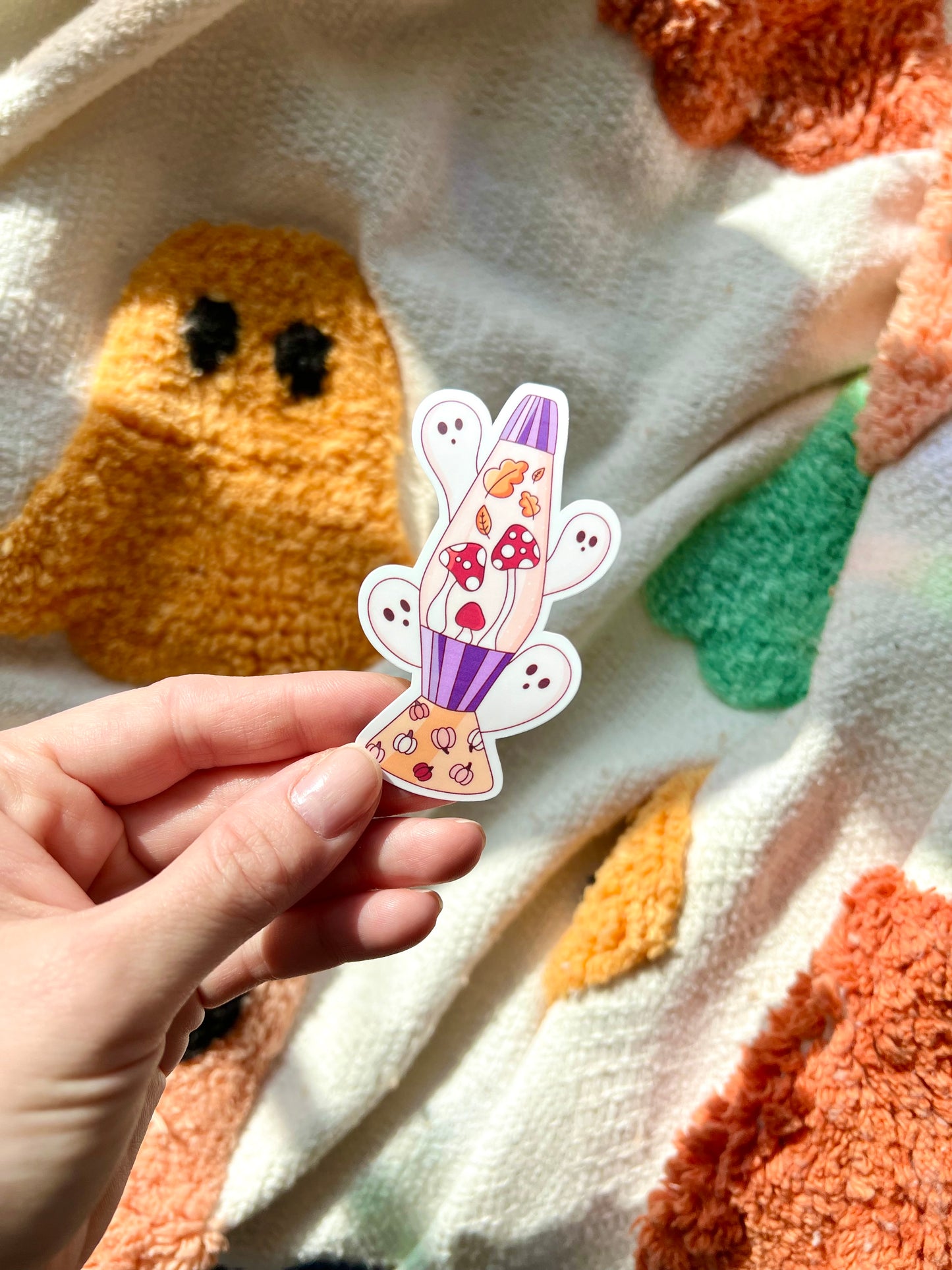 Fall Ghostie Lava Lamp Sticker