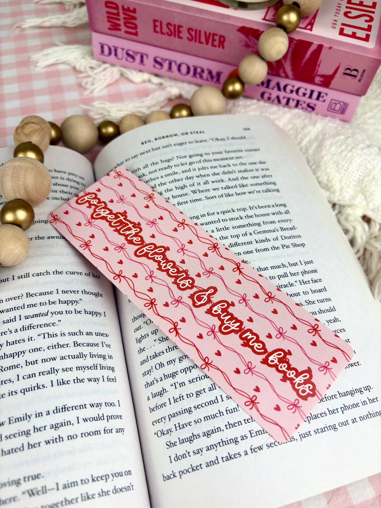 Forget The Flowers & Buy Me Books Bookmark