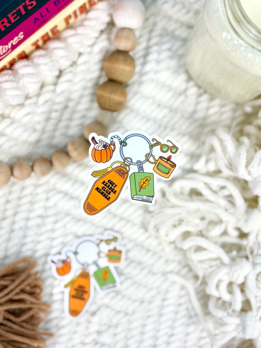 Cozy Reader Keychain Sticker