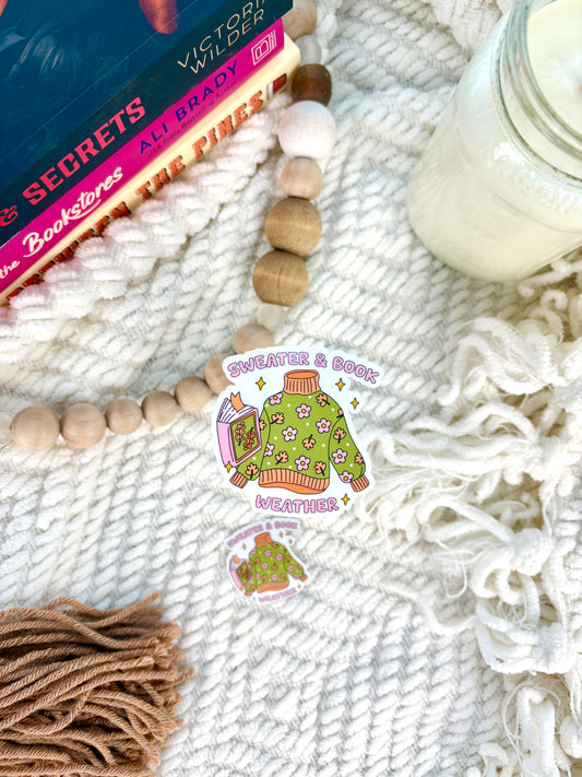 Sweater & Book Weather Sticker