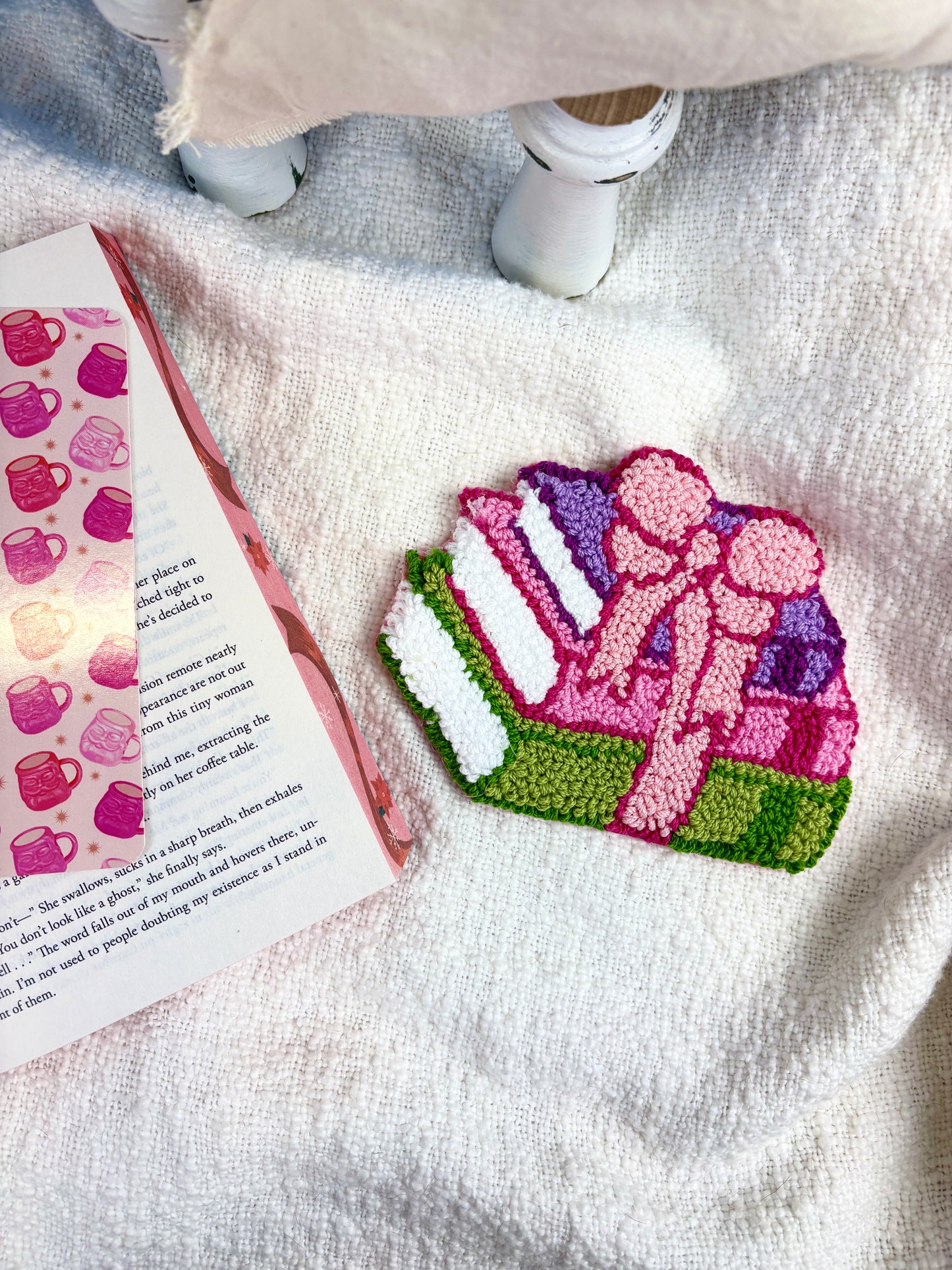 Book Stack Cozy Coaster