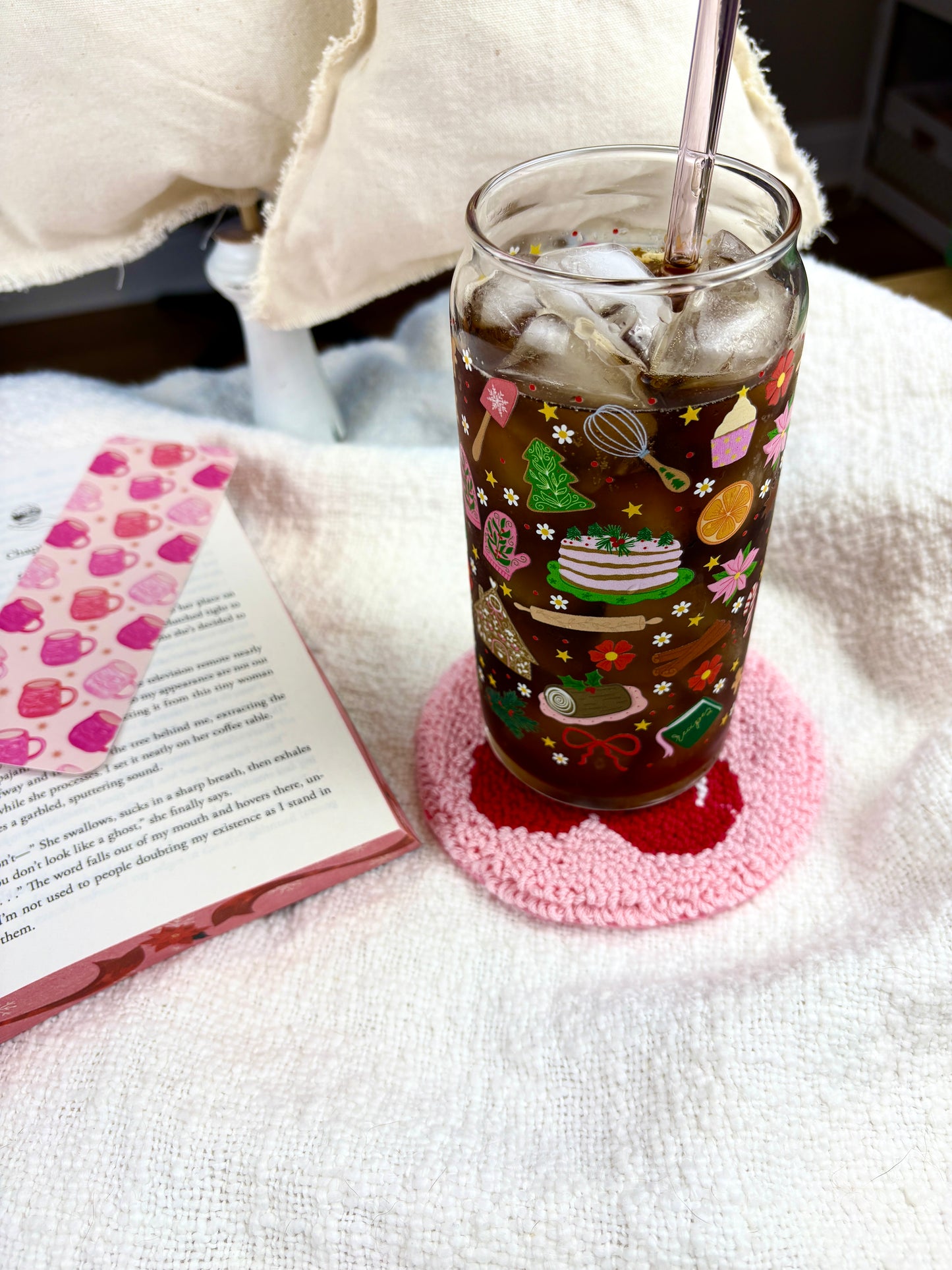 Cute Cherry Cozy Coaster