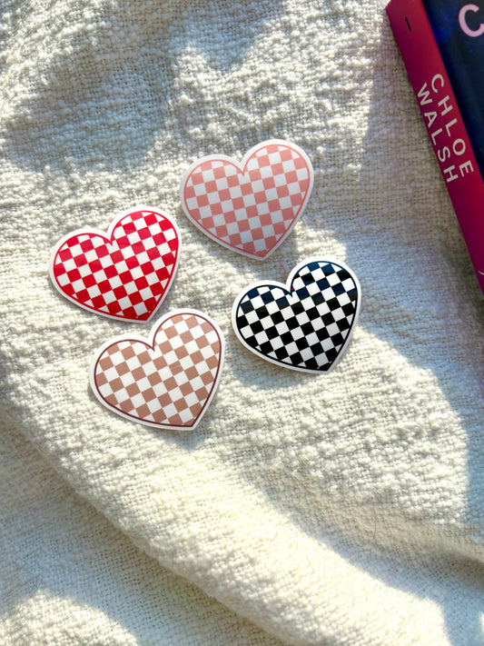 Checkered Hearts Stickers