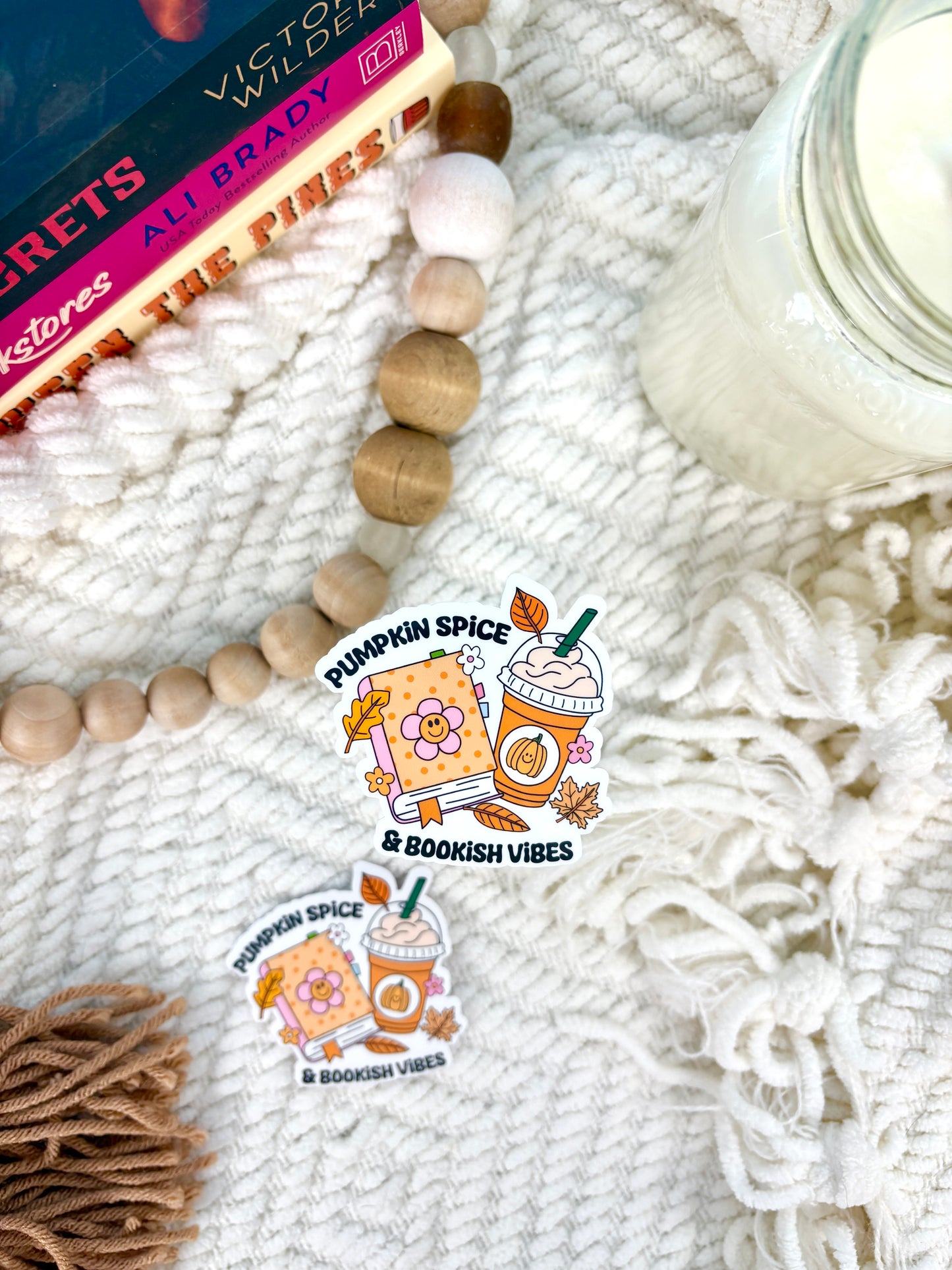 Pumpkin Spice & Bookish Vibes Sticker