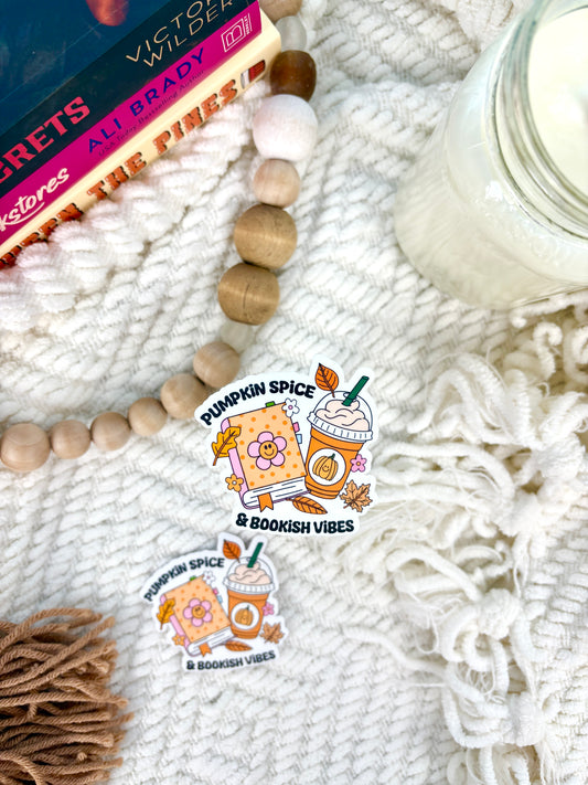 Pumpkin Spice & Bookish Vibes Sticker