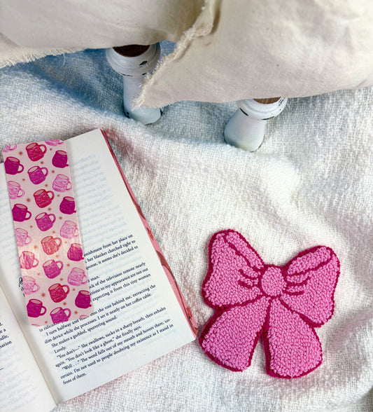 Pink Bow Cozy Coaster