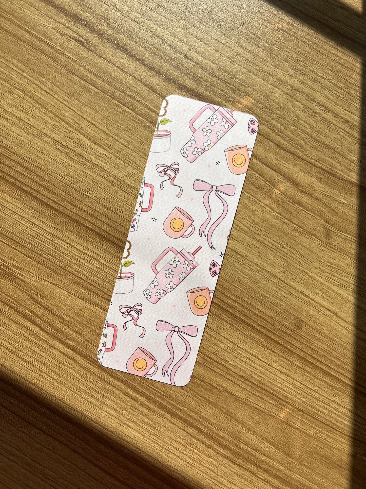 soft girly smiley tumbler bookmark