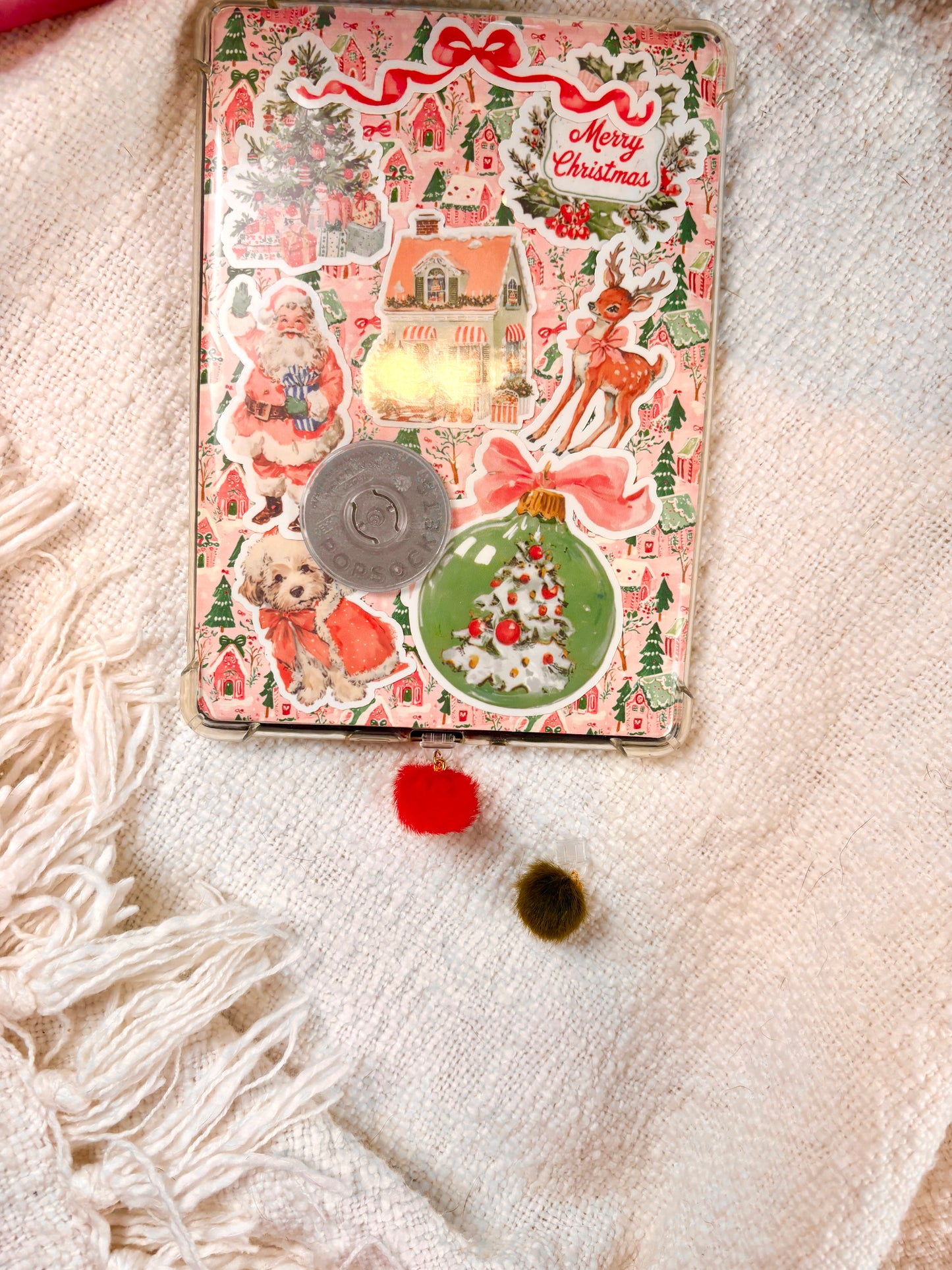 Red Puff Ball Kindle Charm