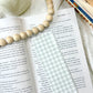 Soft Sage Plaid Bookmark