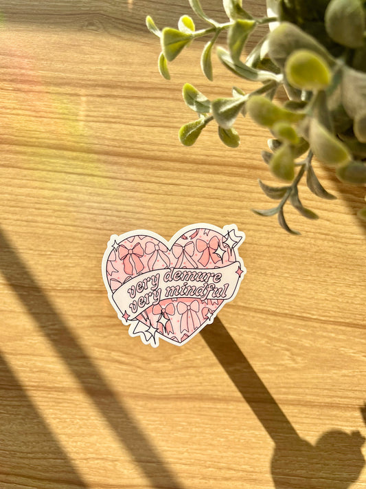 Very Demure Very Mindful Girly Bows Sticker