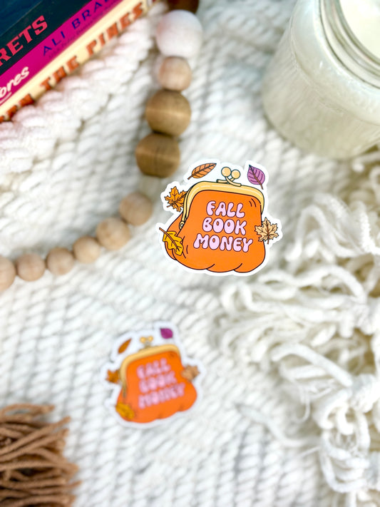 Fall Book Money Sticker