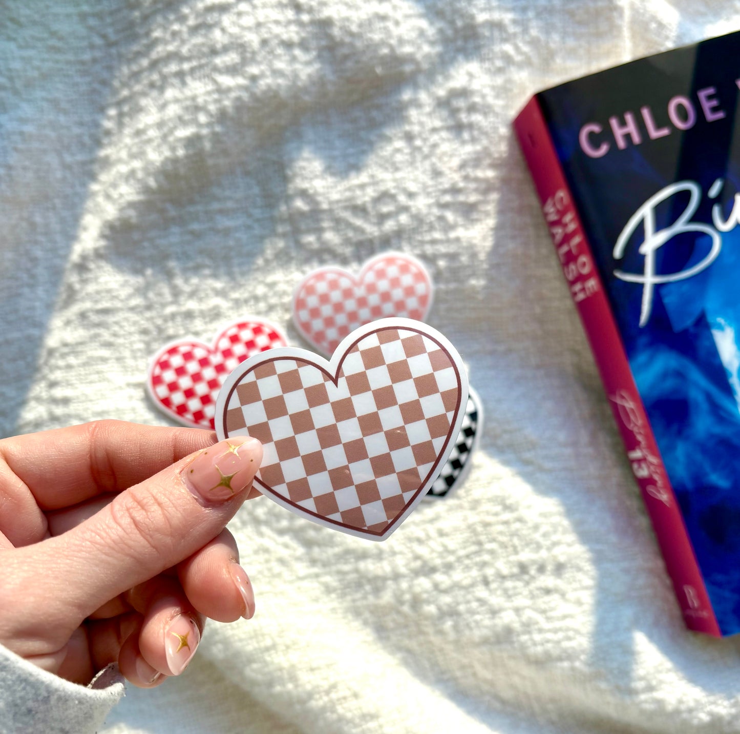 Checkered Hearts Stickers