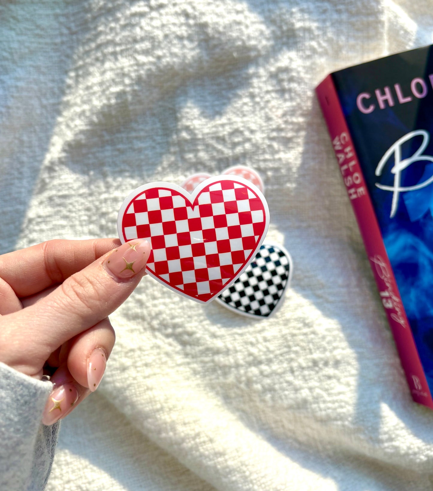 Checkered Hearts Stickers