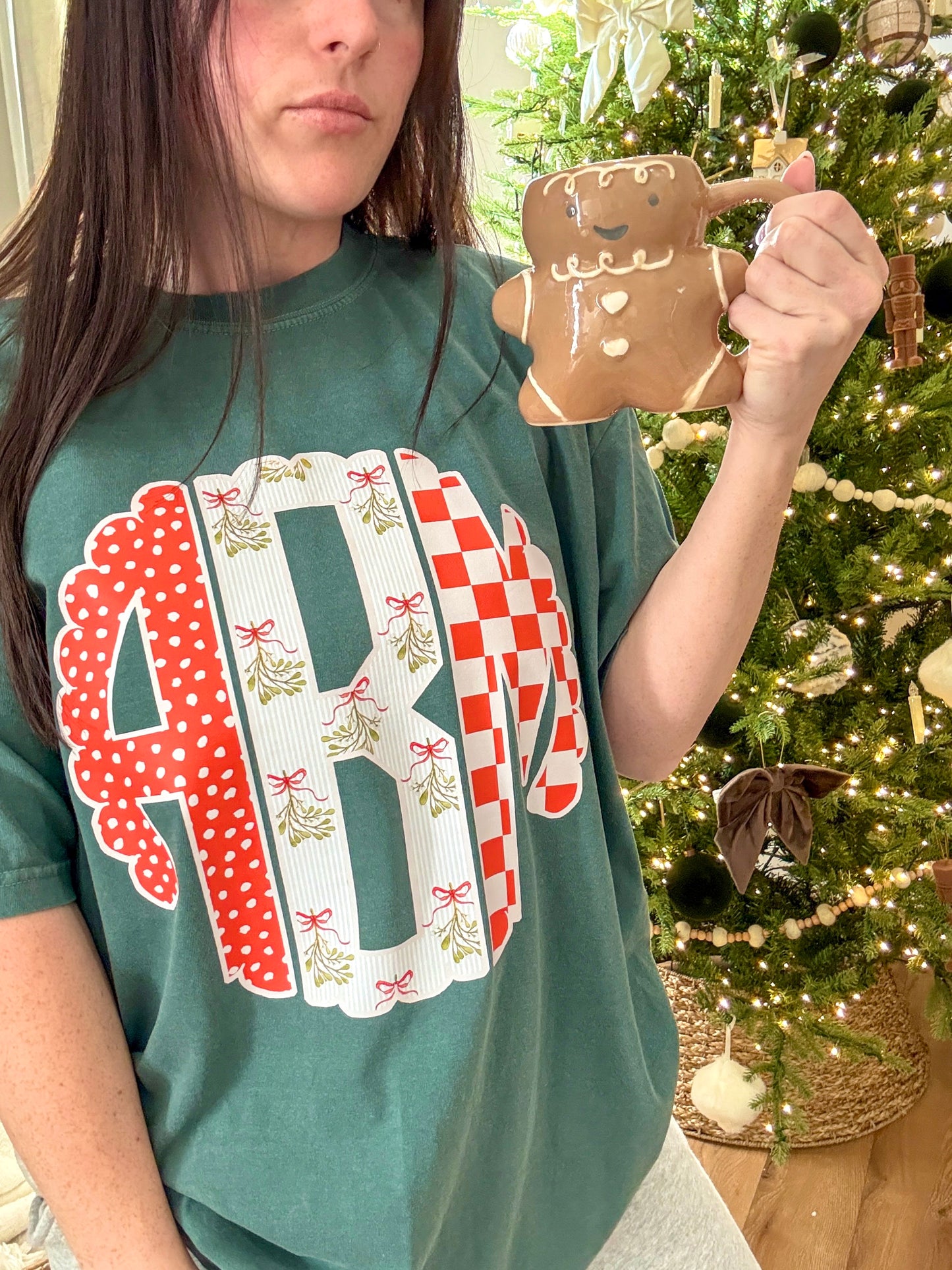*CUSTOM* Monogrammed Festive Scalloped Christmas - Shirt