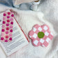 Pink Checkered Daisy Cozy Coaster