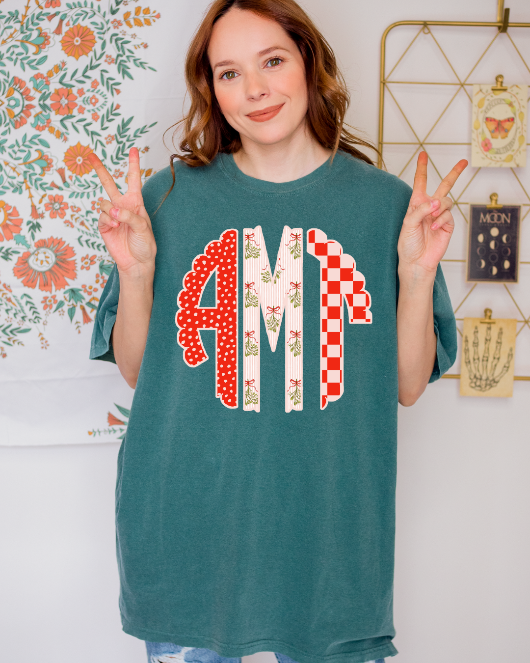 *CUSTOM* Monogrammed Festive Scalloped Christmas - Shirt