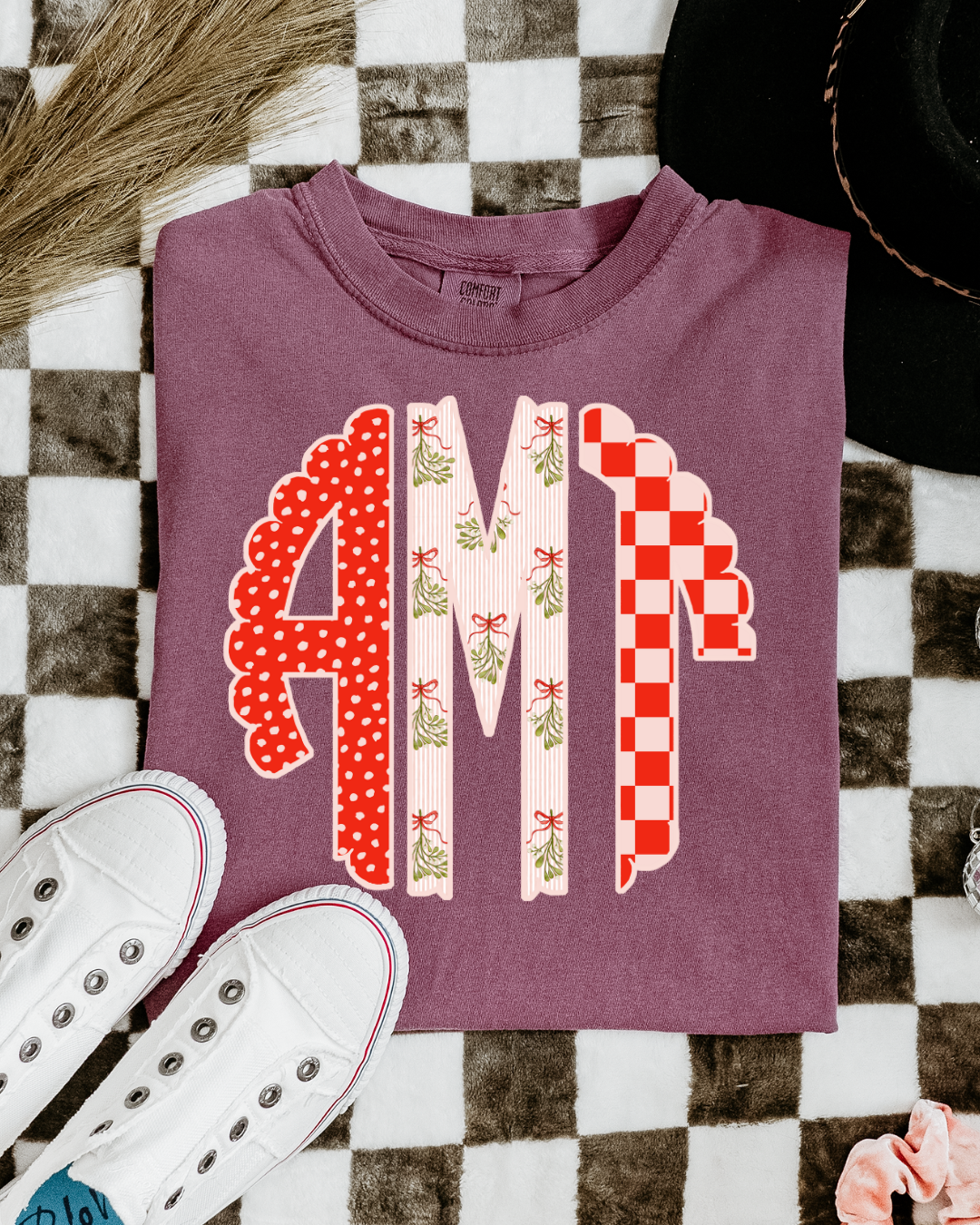 *CUSTOM* Monogrammed Festive Scalloped Christmas - Shirt