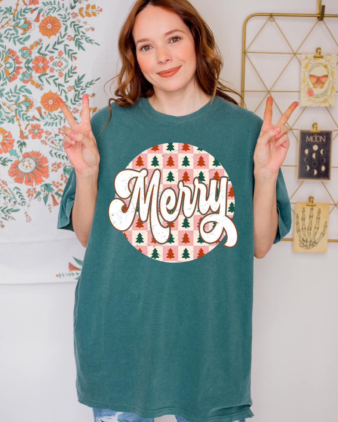 Merry Checkered Tree - Shirt