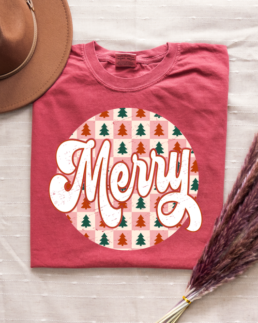 Merry Checkered Tree - Shirt