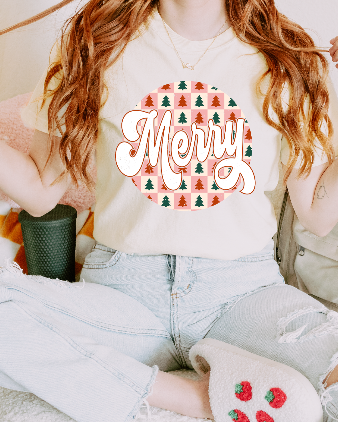 Merry Checkered Tree - Shirt
