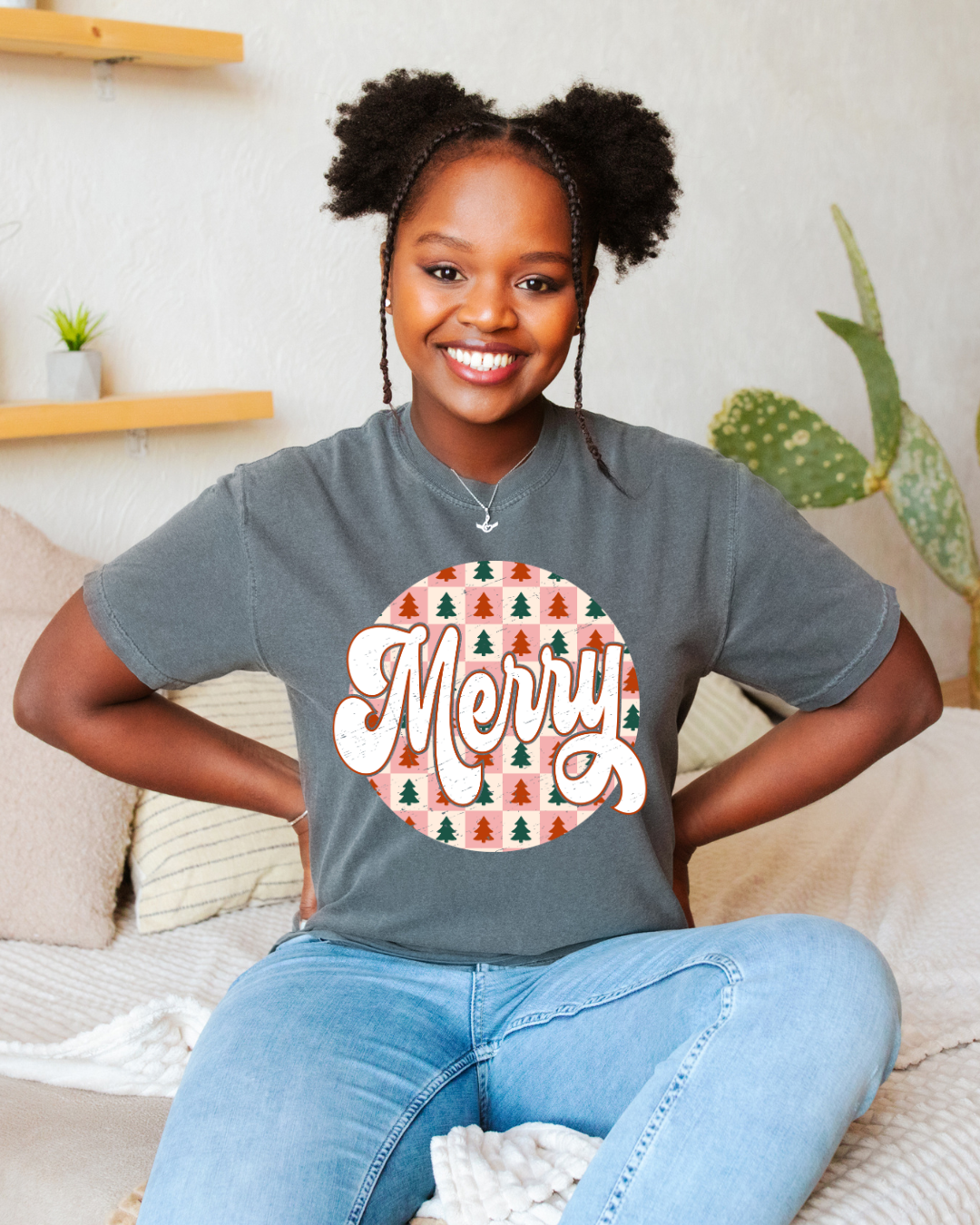 Merry Checkered Tree - Shirt