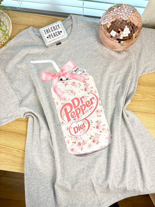 Pink Floral Diet Dr Pepper - Shirt/Crewneck