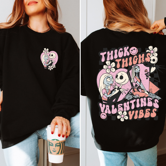 Jack & Sally Thick Thighs Valentine's Vibes  - Shirt/Crewneck