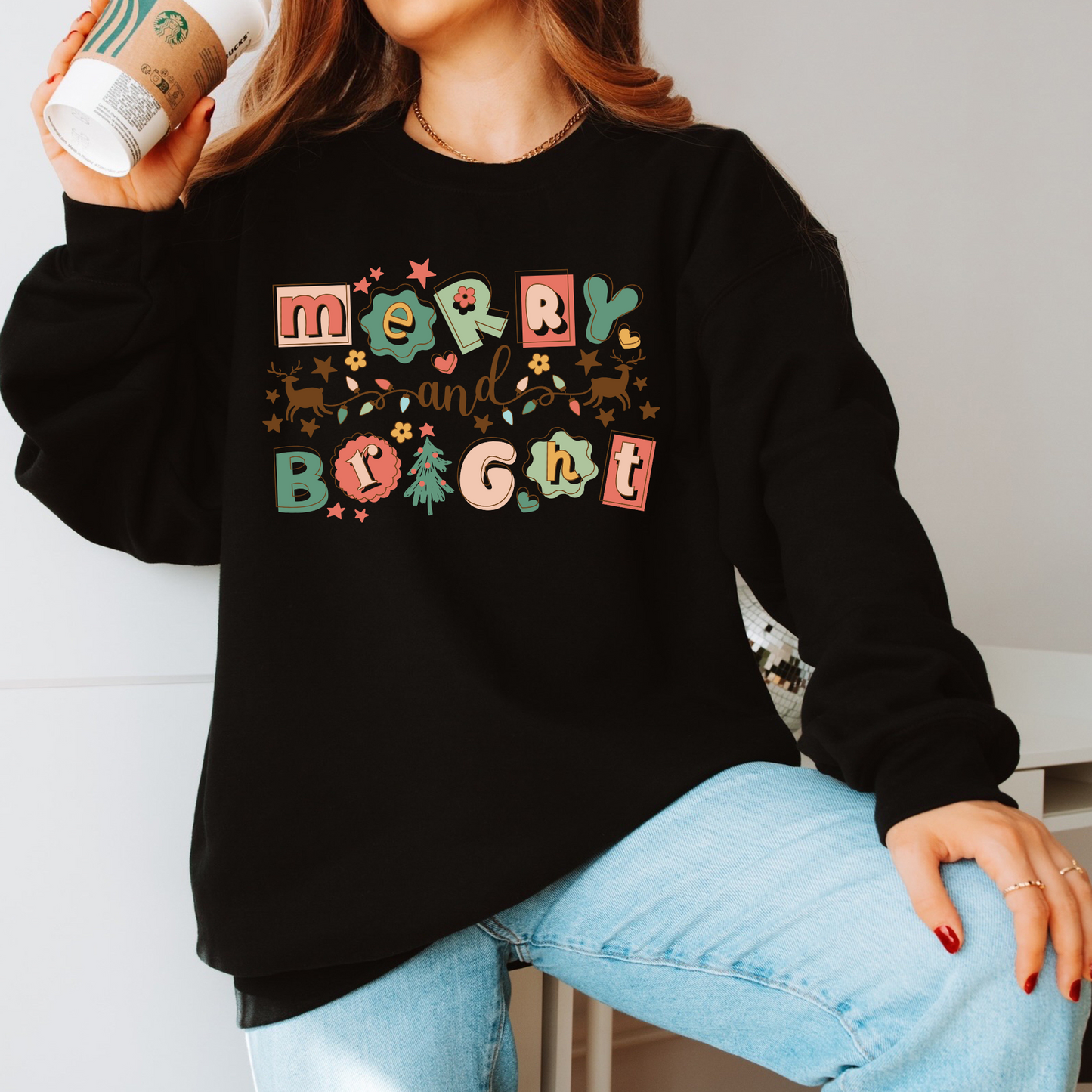 Merry & Bright Reindeer - Shirt/Crewneck