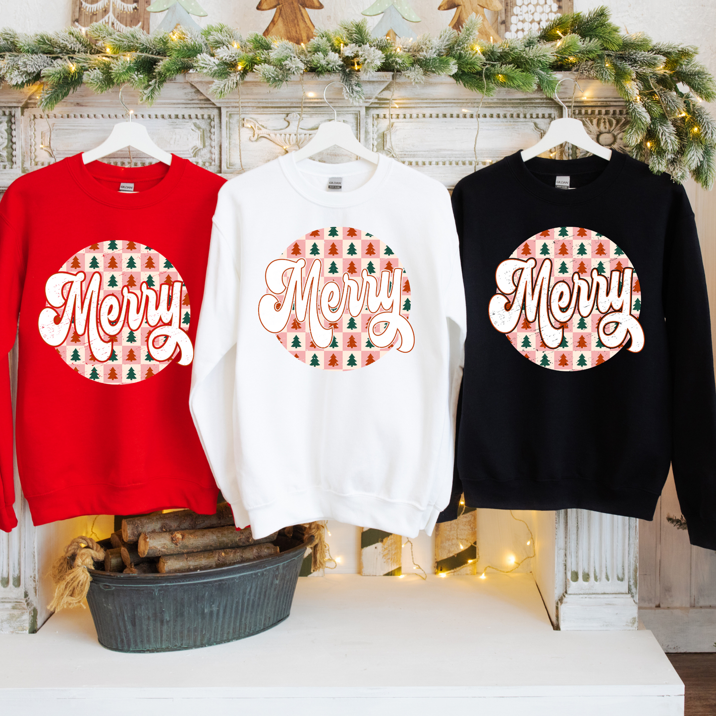 Merry Checkered Tree - Shirt/Crewneck